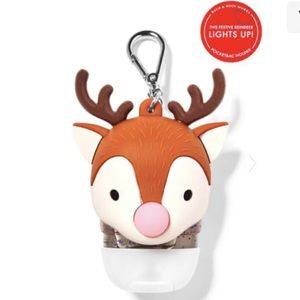 🎅 BBW Reindeer Light-Up Nose Pocketbac Holder NEW